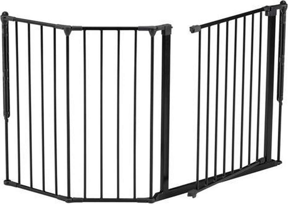 BabyDan - Flex V- max 125cm  Zwart Antraciet - Hoektraphek - Hoog 72cm  Deur:72 cm - section :20 cm - section :33 cm - muurbev. : 4 cm