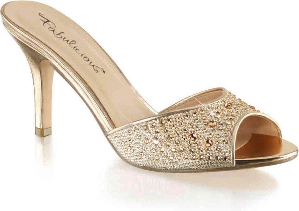 Fabulicious Muiltjes met hak -40 Shoes- LUCY-01 US 10 Goudkleurig