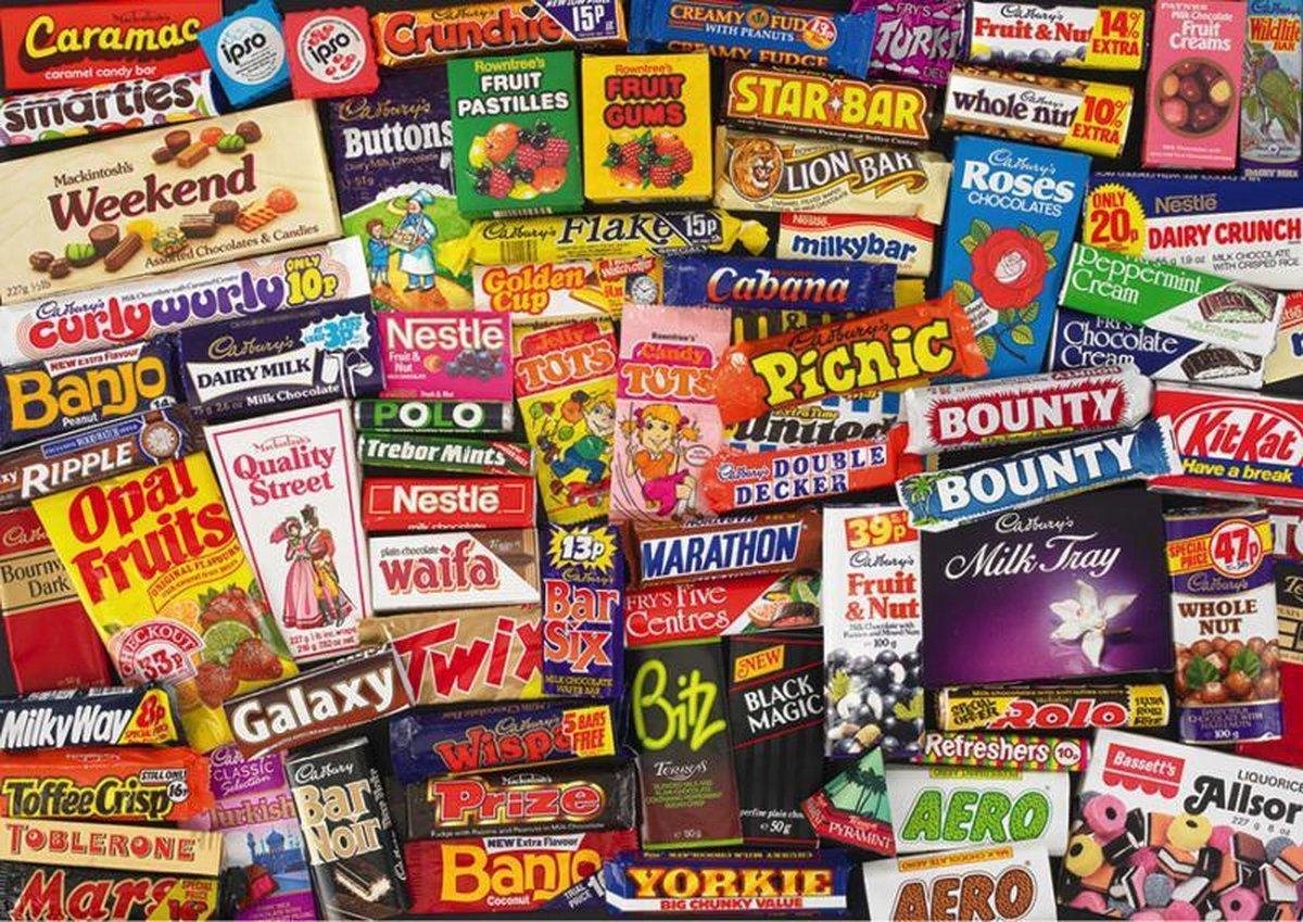Gibsons puzzel 1980s Sweet Memories Gift Tin - 500 stukjes