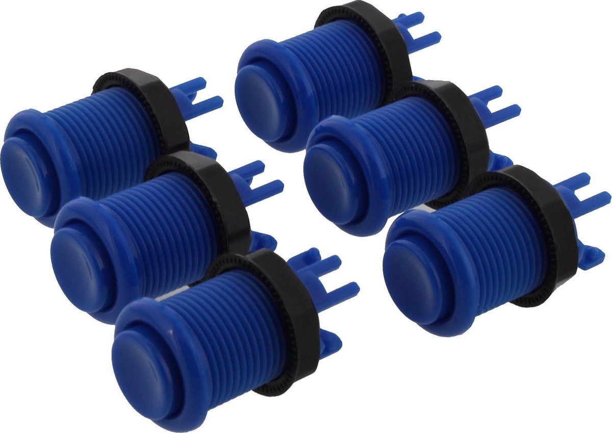 ArcadeWinkel Concave classic arcade drukknoppen (set van 6 stuks met 7st Zippy 20gr Microswitches)
