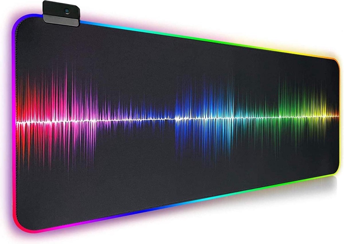 Gamingmuismat met RGB licht | 800 x 300 x 4 mm XXL Muismat Gaming | Genereert licht in meerdere kleuren | Ergonomische muismat met anti-slip