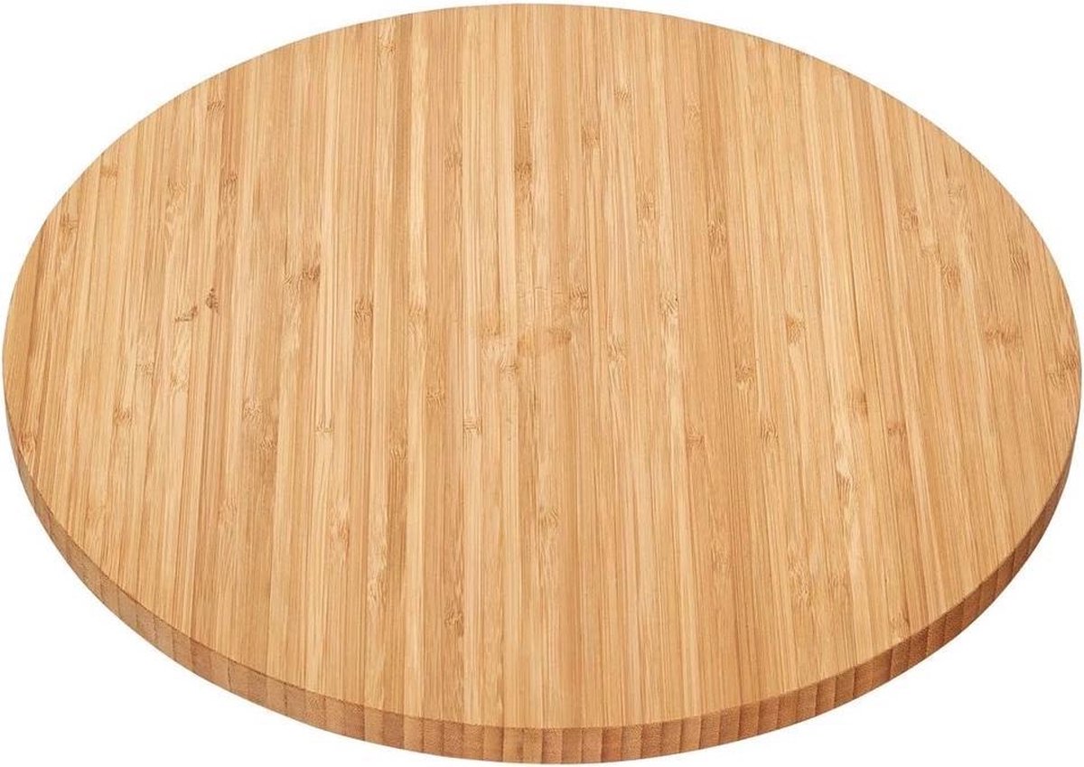 Draaiplateau bamboe- 35cm- Houten draaiplaat- Kaasplankje- draaiende Serveerplank- Lazy susan