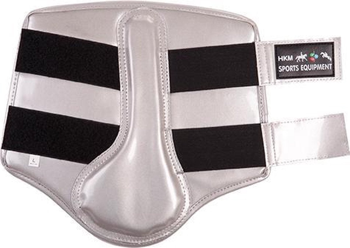 Beenbeschermers -imitatielakleer- zilver XL