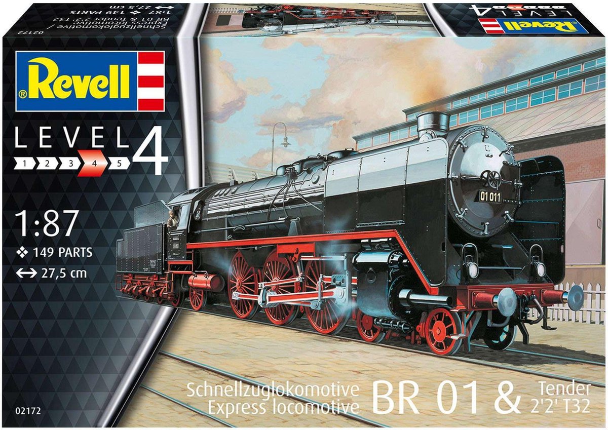 1:87 Revell 02172 Express locomotive BR01 with tender 2'2' T32 Plastic kit