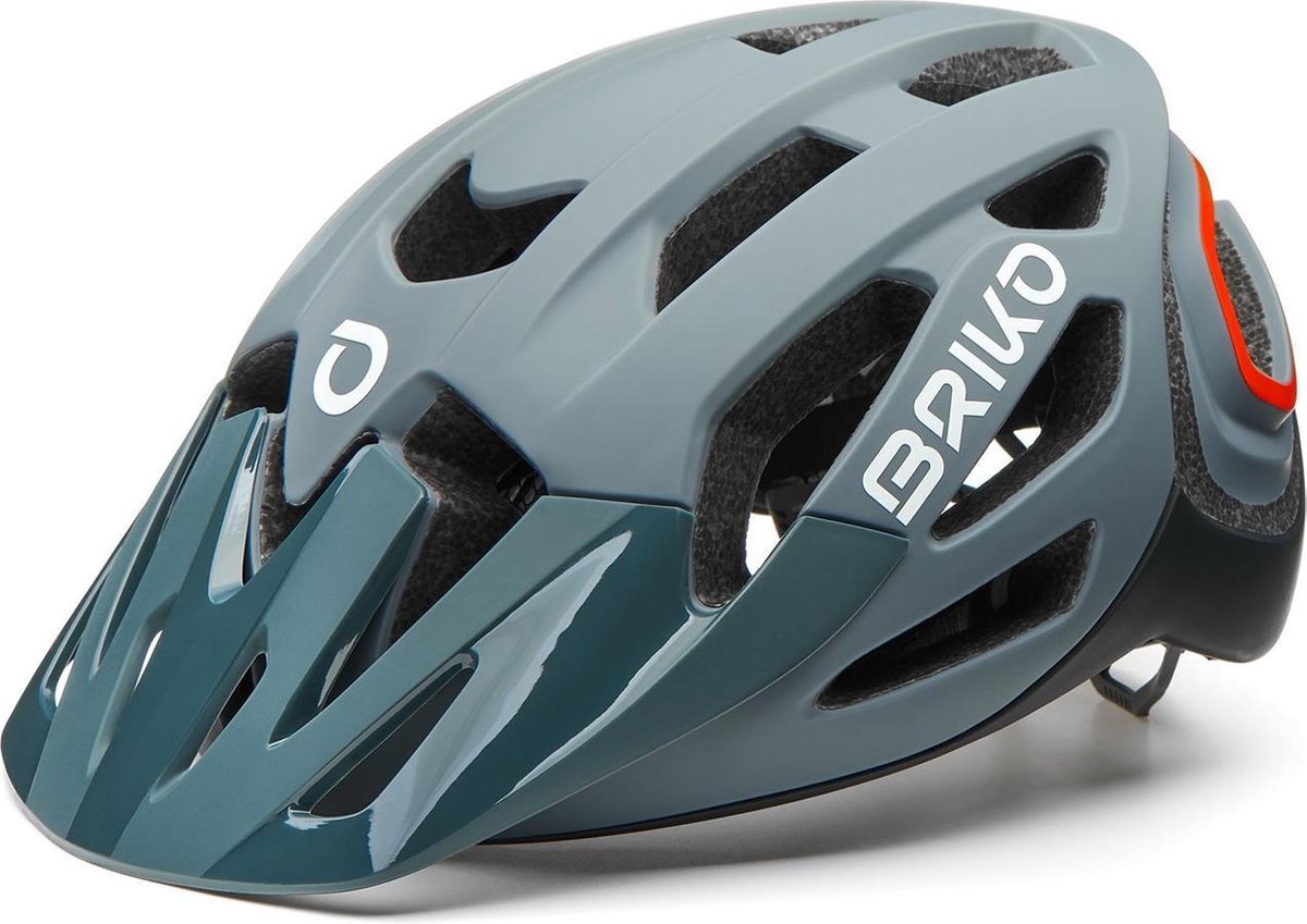 Briko Sismic Bike Helmet Matt Dark Grey Orange Fluo - Maat L