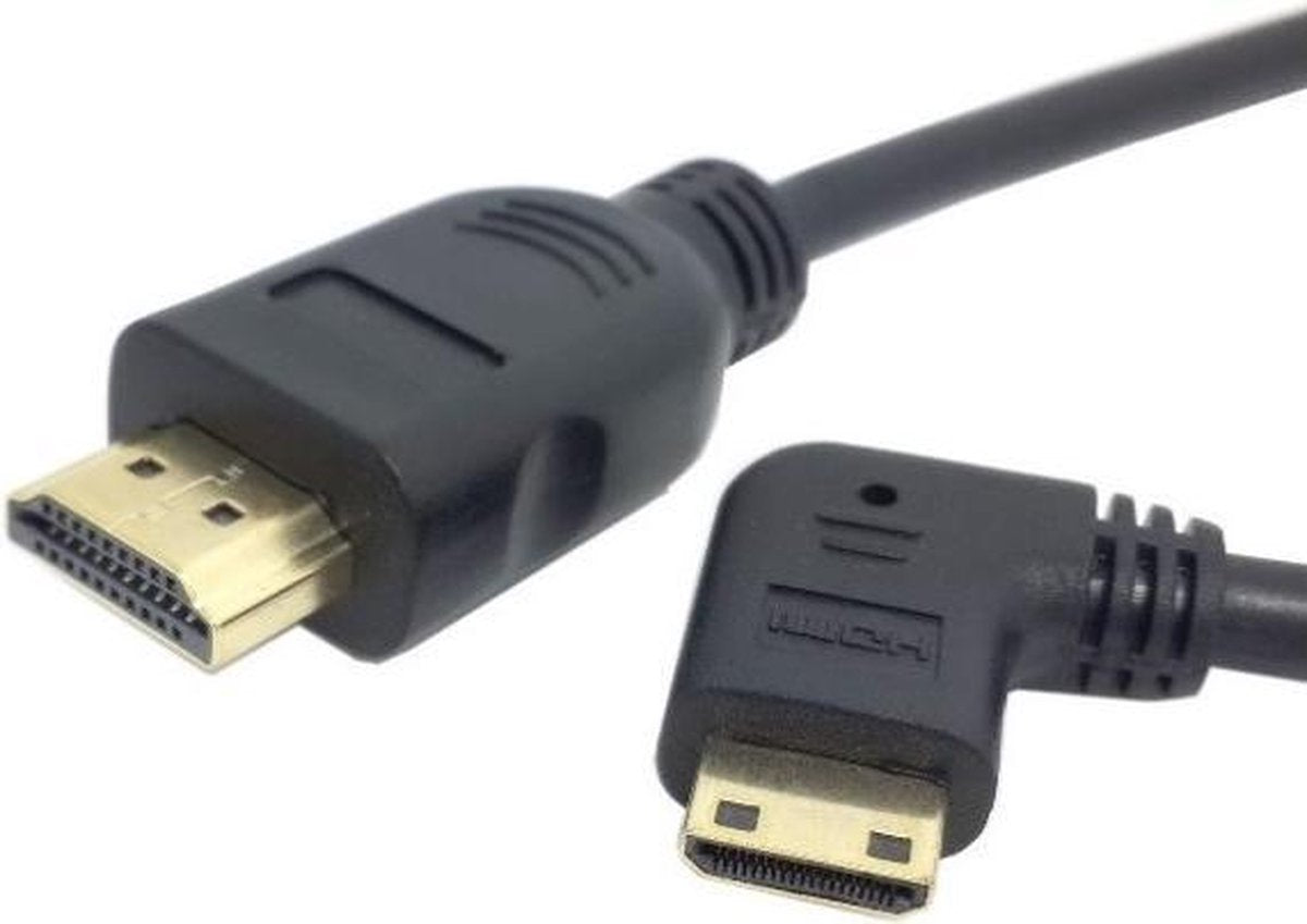 Coretek Mini HDMI - HDMI kabel - 90° haaks naar links - versie 1.4 (4K 30Hz) - 0