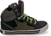 Braqeez Dylan Day Hoge sneakers - Leren Sneaker - Jongens - Zwart - Maat 30