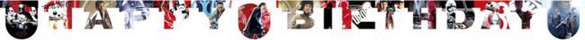 Gestanste banner "Happy Birthday" - Star Wars "Episode 8