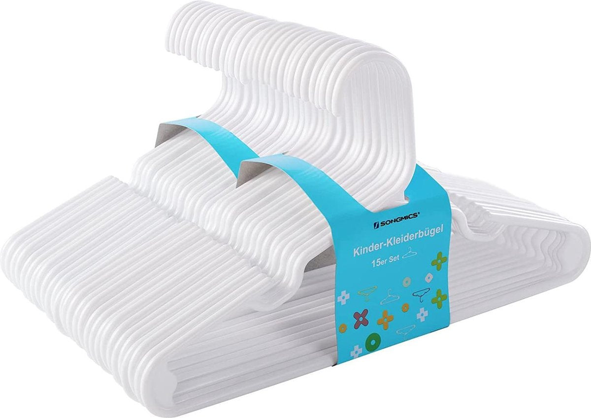 SONGMICS Hanger-Kids 30 stuks hoogwaardige kunststof met verzonken inkepingen met versterkte uiteinden