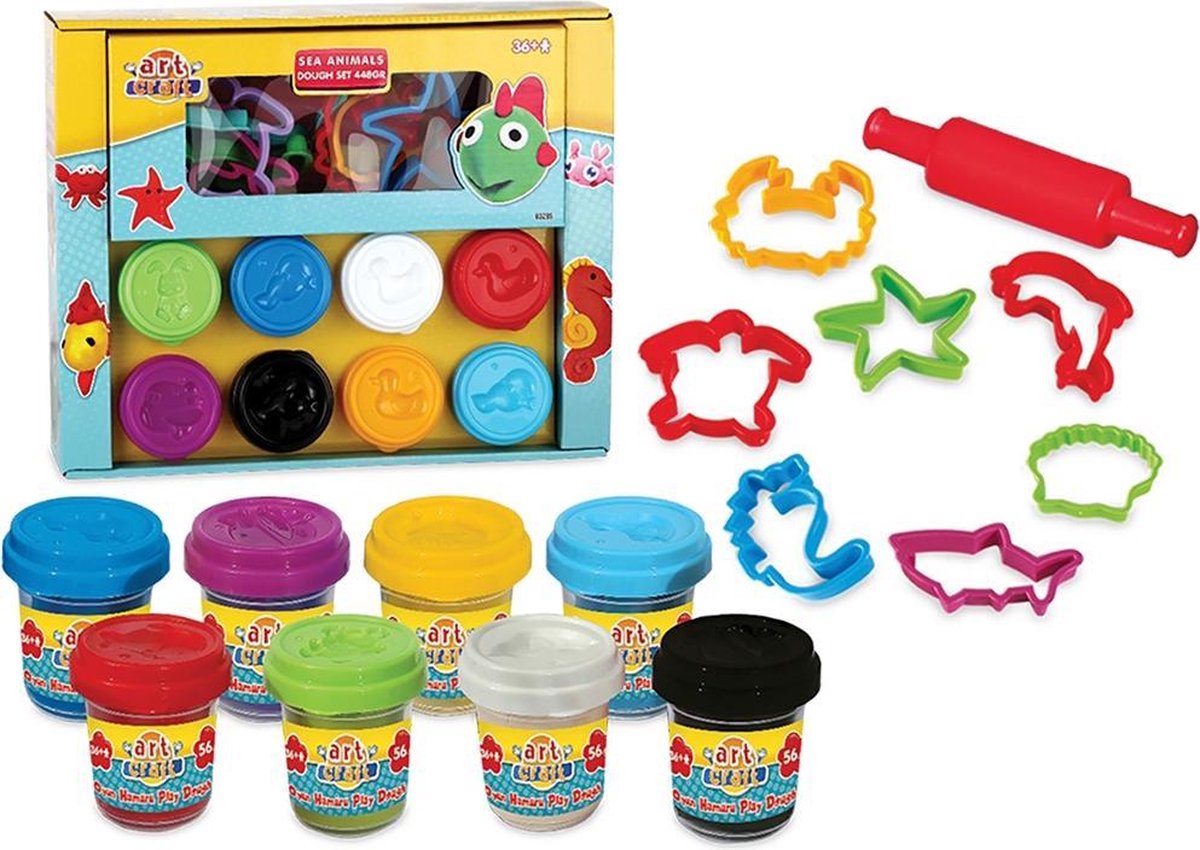 Dede Art Craft Zeedieren Speeldeegset - Speeldeeg 16 stuks
