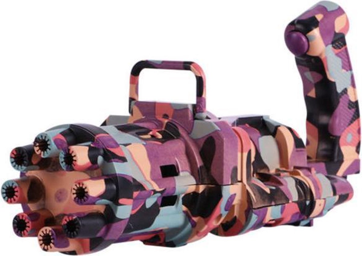GatLing Bellenblaas Machine Pistool Camouflage Pink Bubble Gun