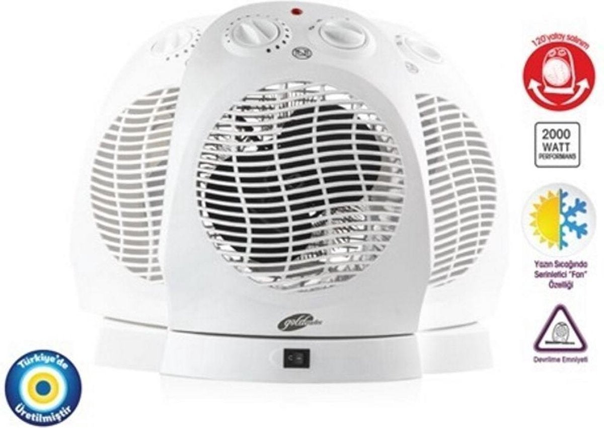 GoldMaster GM-7920 electrische verwarming Ventilator elektrisch verwarmingstoestel Binnen Wit 2000 W
