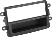 1-DIN Paneel met aflegbakje. Dacia Dokker/ Duster/ Lodgy 2012-2019 Kleur: Donkergrijs