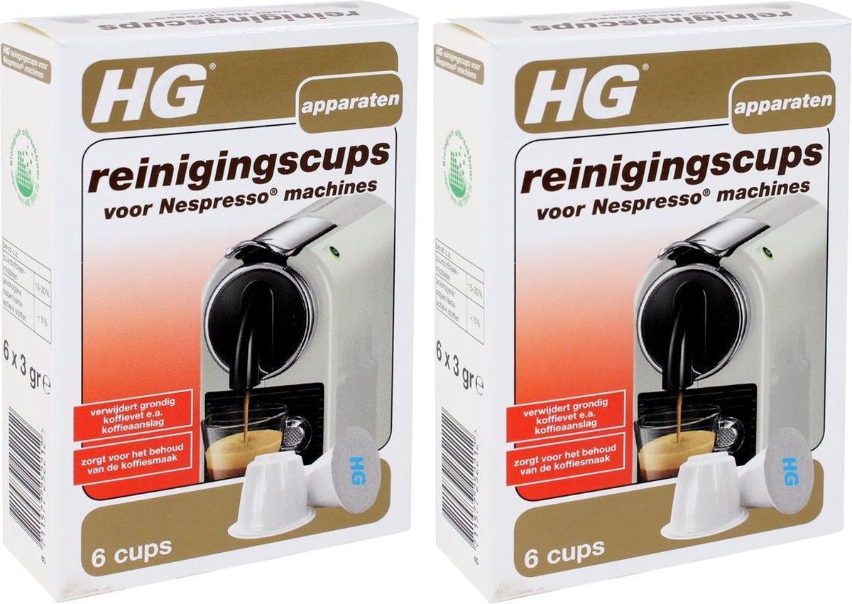 HG Nespresso reinigingscups  - 2 Stuks