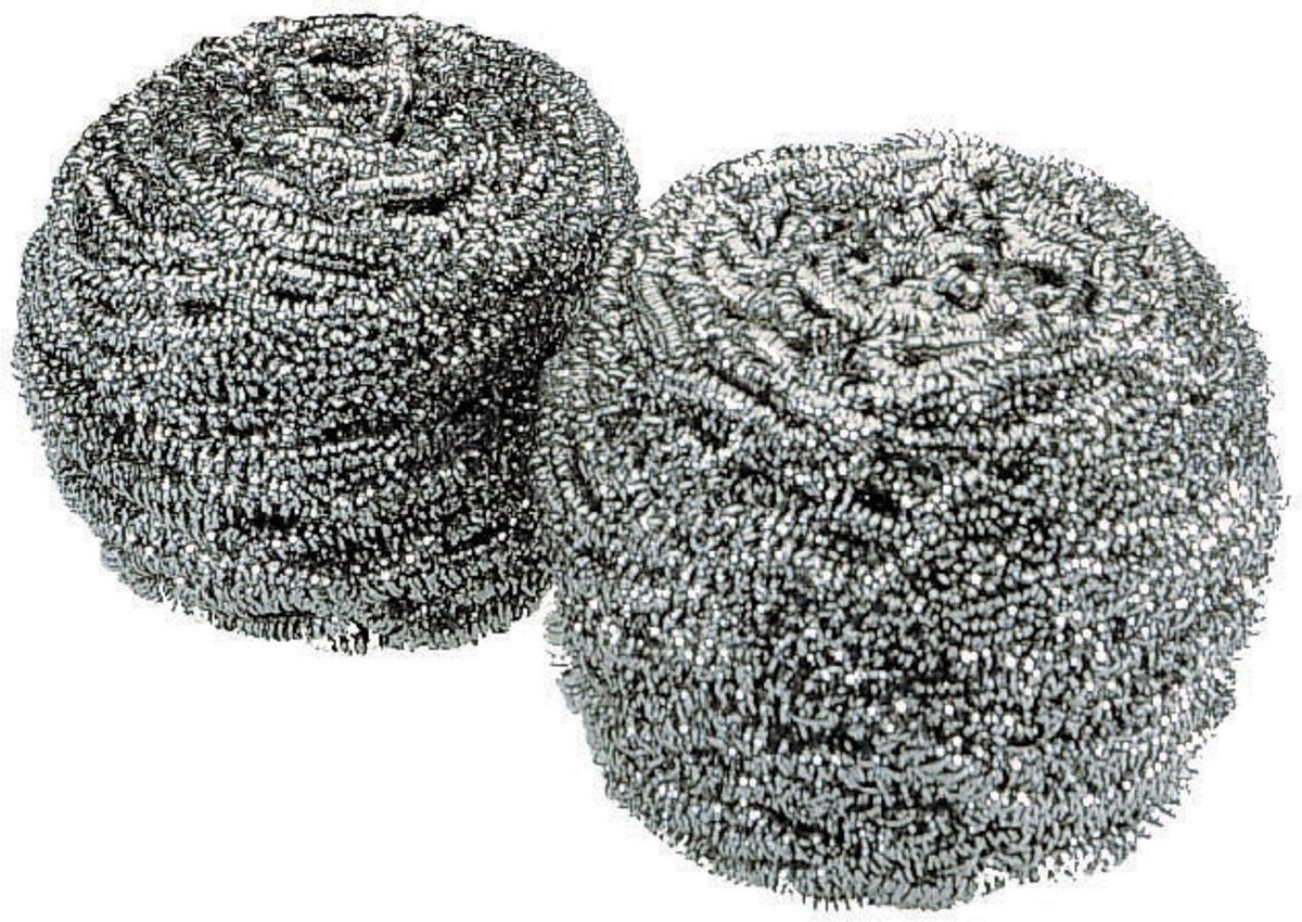 RVS Schuurspons pannenspons metaal 20 stuks 40gr - Medium formaat schuursponsjes maat M