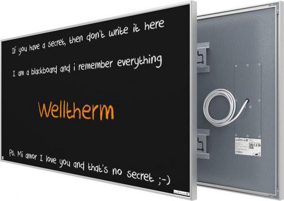 Welltherm 780 Watt krijtbord infrarood verwarmingspaneel met frame