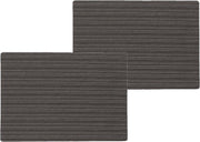 12x stuks stevige luxe Tafel placemats Lines zwart 30 x 43 cm - Met anti slip laag en Pu coating toplaag