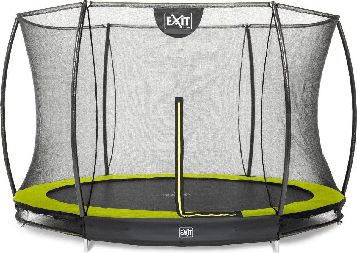 Inground trampoline EXIT Silhouette - ø305cm - met veiligheidsnet - groen