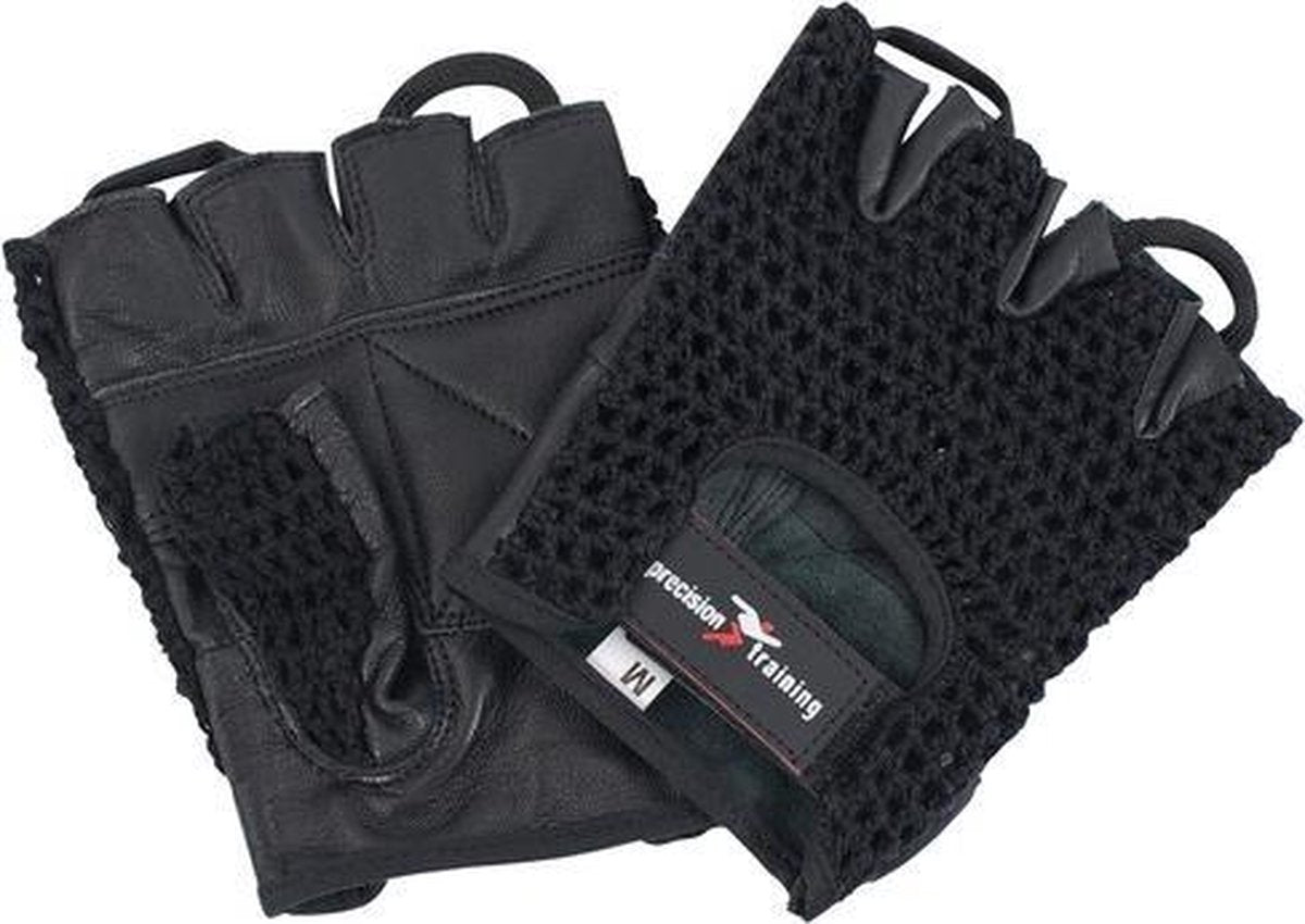 Precision Training Fitness-handschoenen Mesh/leer Zwart Maat S