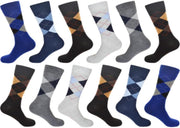 GIANVAGLIA HEREN SOKKEN/KATOEN/BLAUW/MARINE BLAUW/GRIJS/ANTRACIET/BEIGE/BRUIN/12 PAAR/MULTIPACK/ARGYLE/GERUIT/MAAT 43-46