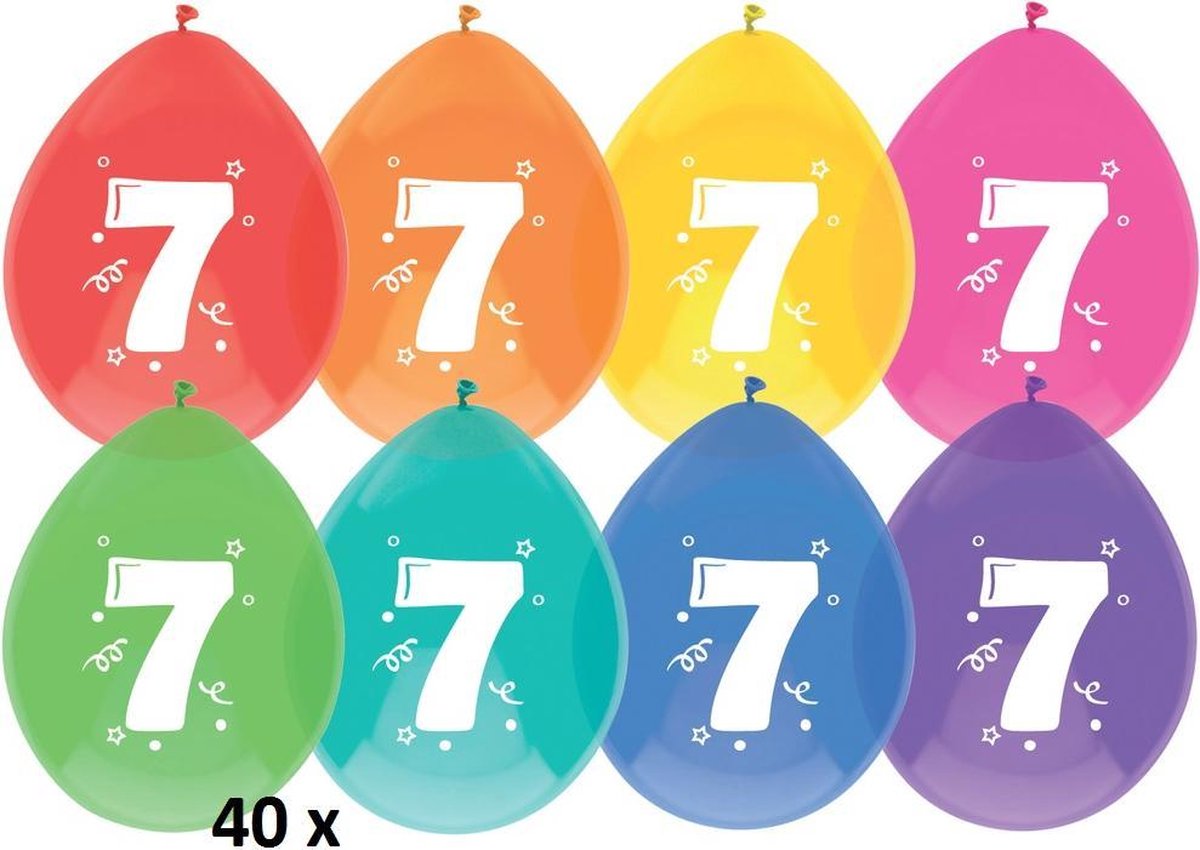 5 x ballonnen - 7 jaar - 8 stuks