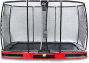 Trampoline EXIT Elegant Premium inground - 244x427cm met Deluxe veiligheidsnet - rood