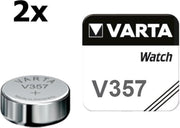 2 Stuks - Varta V357 145mAh 1.55V knoopcel batterij