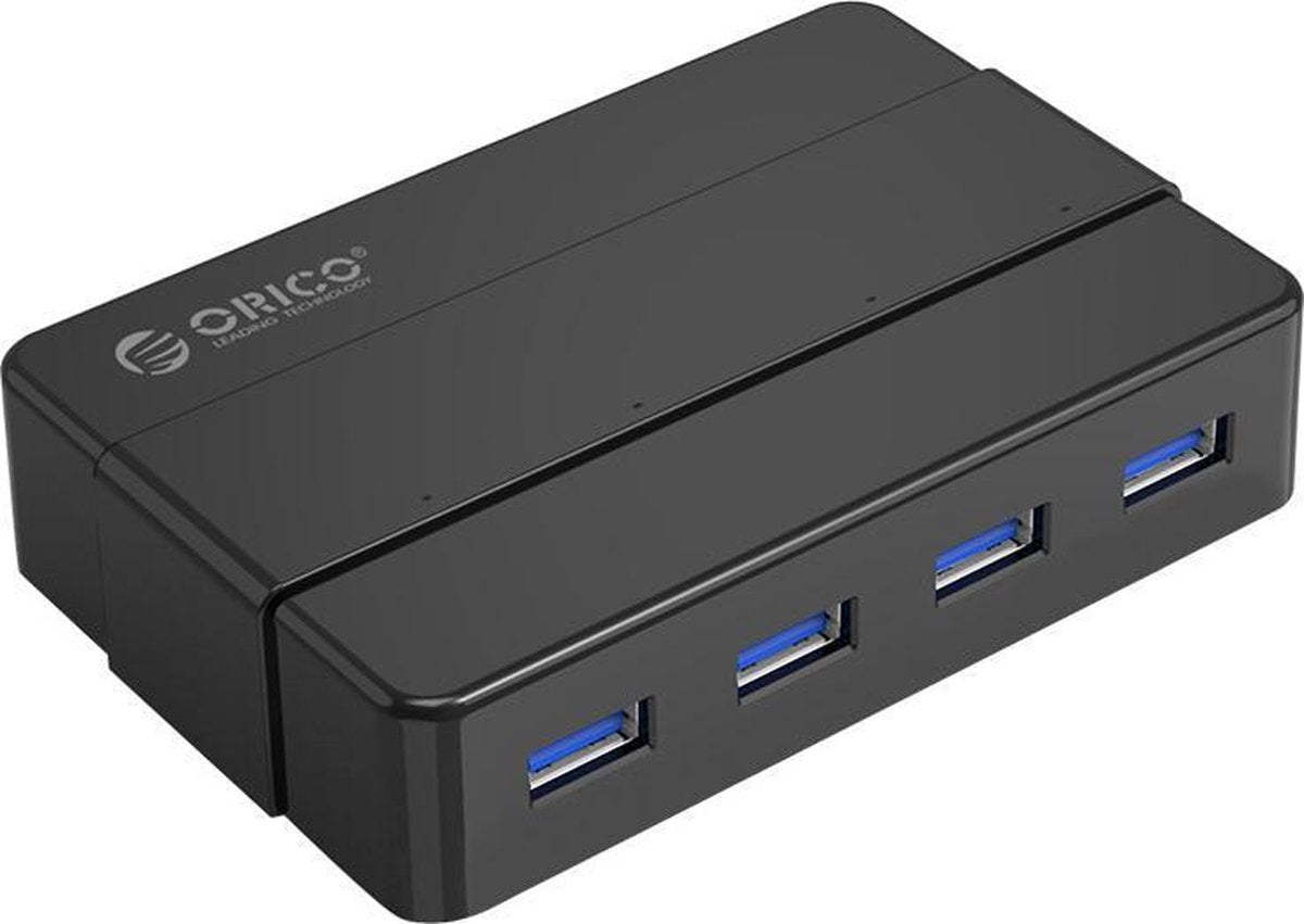Orico - USB 3.0 Hub met 4 type-A poorten – 4x LED-indicatoren - 5Gbps – 100CM USB3.0 Datakabel – Incl. 12V-2A stroomadapter - voor Windows