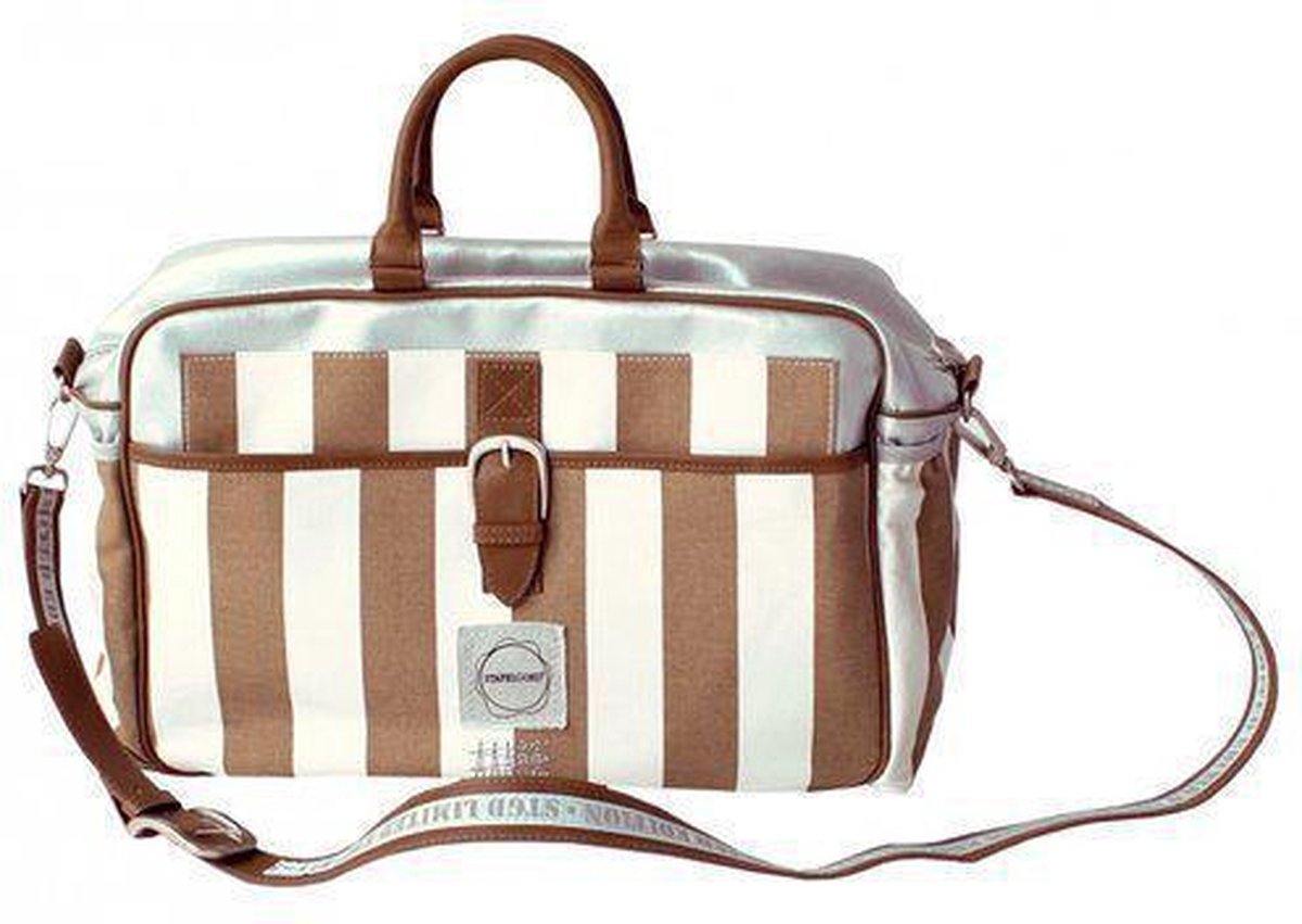 Stapelgoed Luiertas Stripe - 39x27x16 cm - Bruin