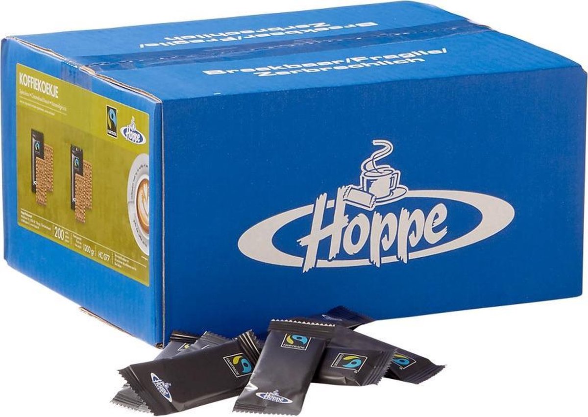 Hoppe | Fairtrade koffiekoekjes | Per stuk verpakt | 200 stuks