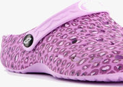 Dames klompen met luipaardprint - Lila - Maat 40