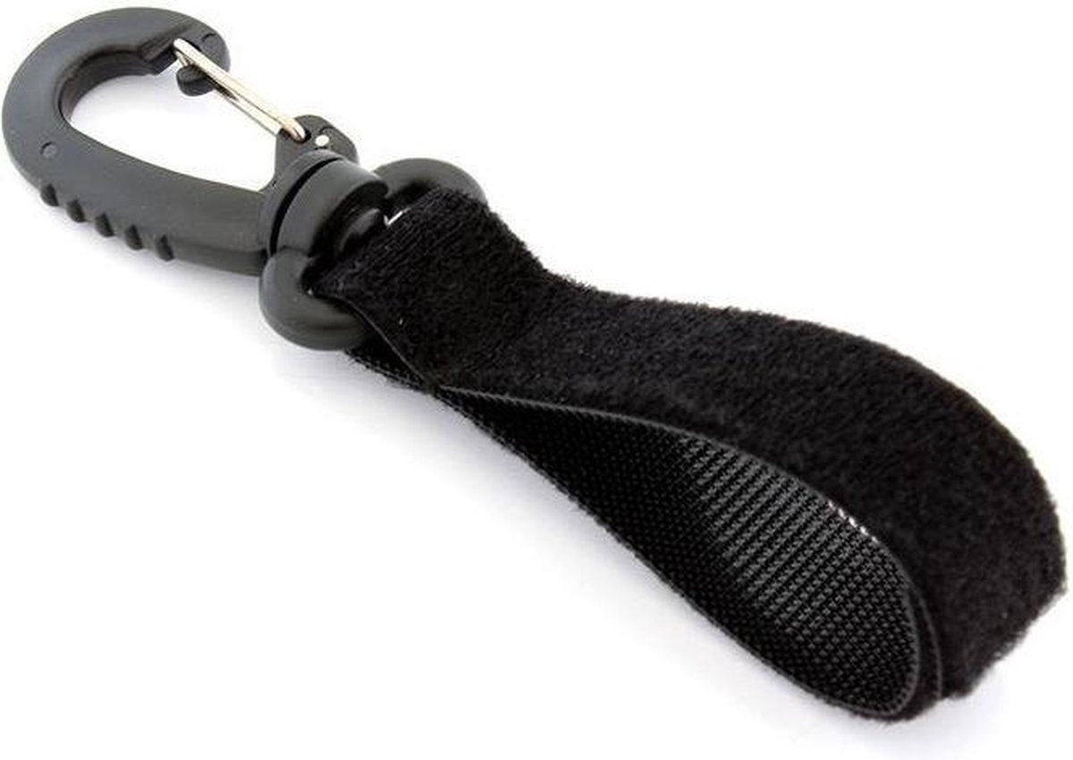Kunststof karabijnhaak met klittenband - 12CM