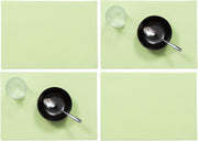 Set van 4x stuks stevige luxe Tafel placemats Plain mintgroen 30 x 43 cm - Met anti slip laag en Teflon coating toplaag