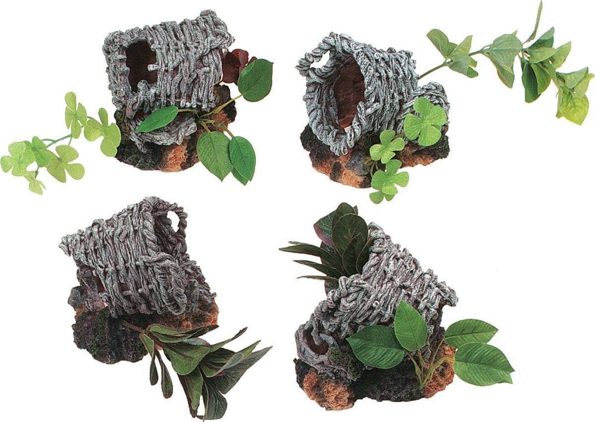 Aquarium decoratie Mand met Planten S