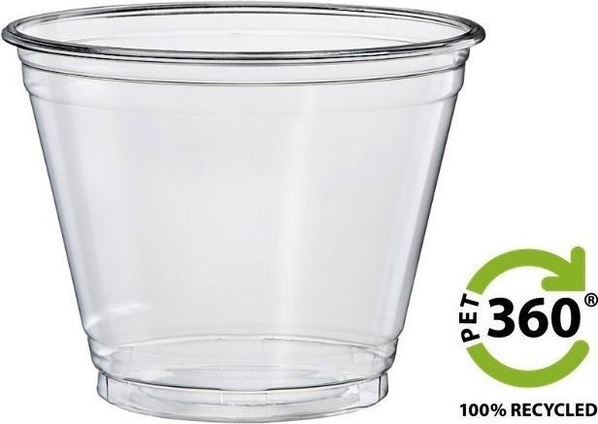 Salad & Smoothiebeker PET360® laag model 270cc /9oz - 1.000 stuks