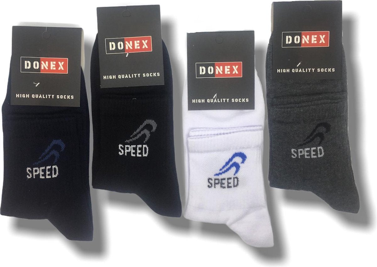 8 paar quarter sneakersokken - Katoen - Speed - kleuren 43-46