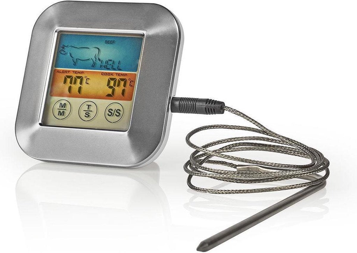 Vleesthermometer | 0 - 250 °C | Kleurendisplay | Timer