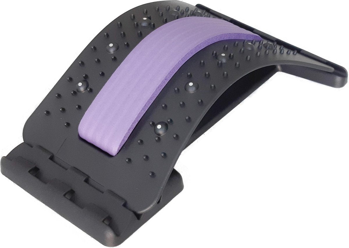 Fit & Vitaal Backstretcher - Rugstretcher - Backstretcher voor Houding Correctie - Magnetische Acupunctuur - Verstelbaar - Rugmassage - Paars