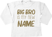 Livingstickers-Shirt kind-Grote broer is mijn nieuwe naam-wit-goud-92