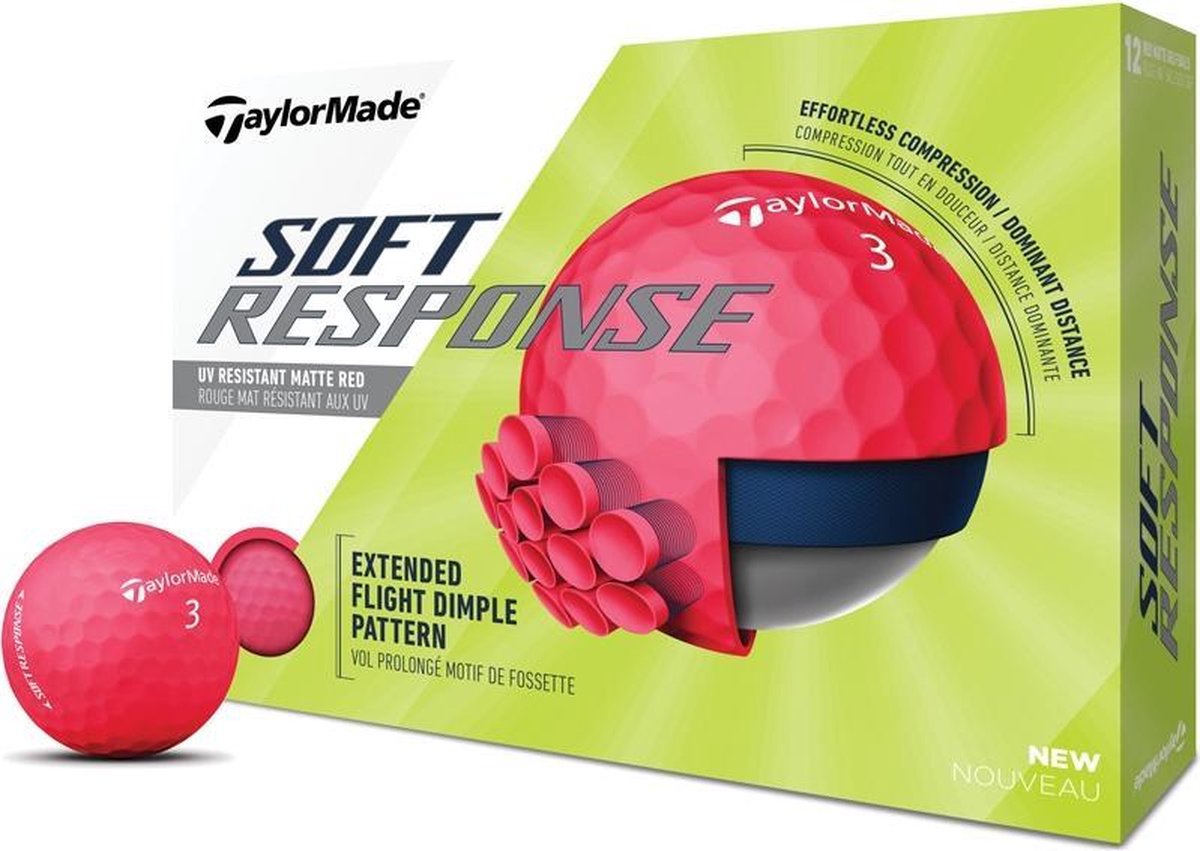 TaylorMade Soft Response Golfballen 2020 - Dozijn / 12 stuks - Rood