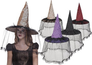12 stuks: Hoed Heksville in 4 kleuren - assorti