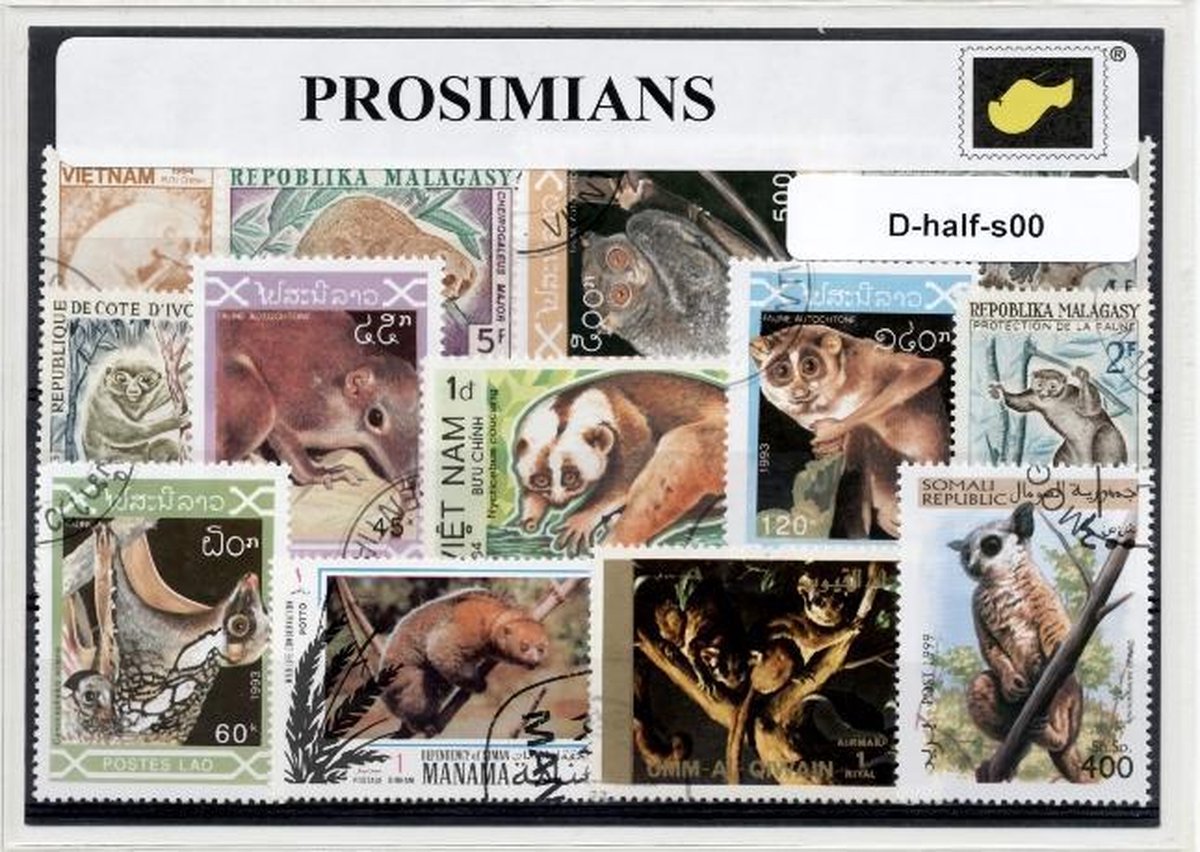 Halfapen – Luxe postzegel pakket (A6 formaat) - collectie van verschillende postzegels van halfapen – kan als ansichtkaart in een A6 envelop. Authentiek cadeau - kado - kaart - aapje - aap - primaat - dieren - halfaap