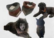 Bandana voor katten en honden. Maat XXS in de kleuren donkerbruin en antraciet. Dubbelzijdig te dragen. Halsdoek. Halssjaal. Honden fashion. Hondenkleding. Mode accessoires voor huisdieren. MadeByShuko