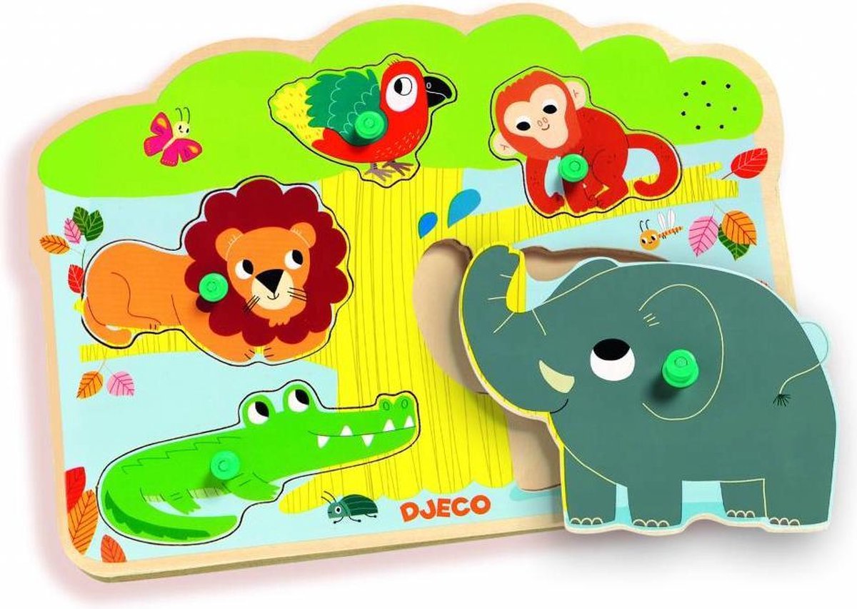Djeco Geluidenpuzzel - de Zoo - 5 stukjes