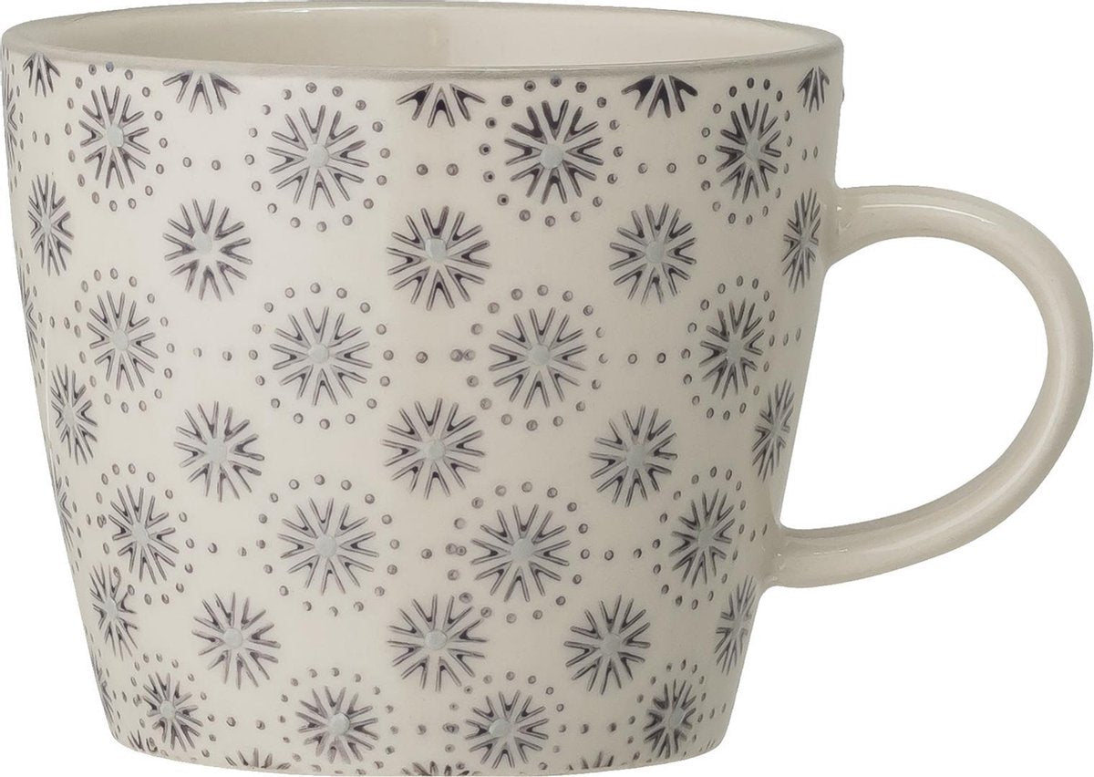 Bloomingville mok Elsa Grijs Steen ø9.5 8cm.H