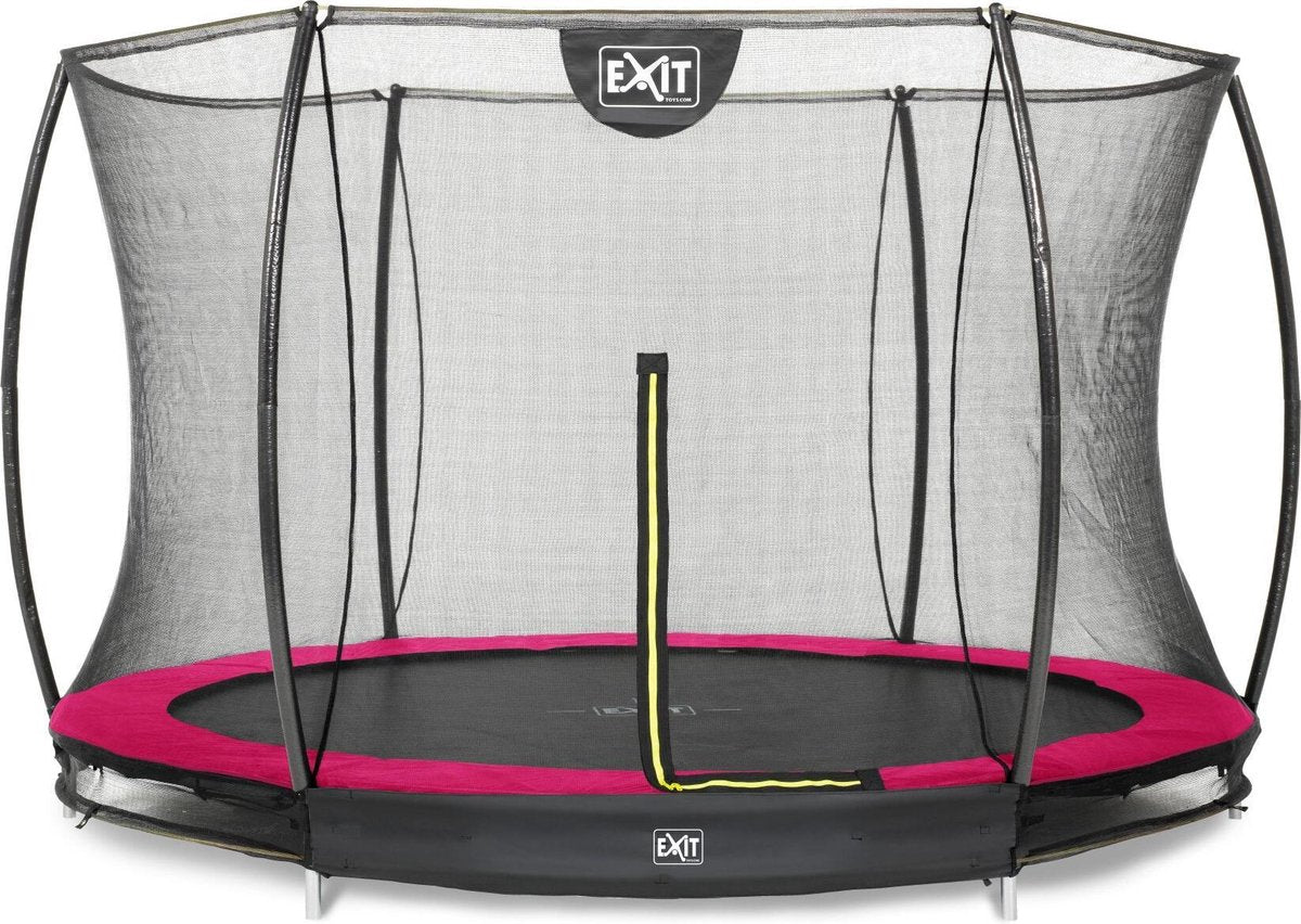 Trampoline EXIT Silhouette inground - ø305cm met veiligheidsnet - roze