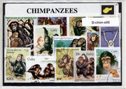 Chimpansees - Luxe postzegel pakket (A6 formaat) : collectie van verschillende postzegels van chimpansees – kan als ansichtkaart in een A6  envelop - authentiek cadeau - kado - kaart -primaat - primaten - chimpansee