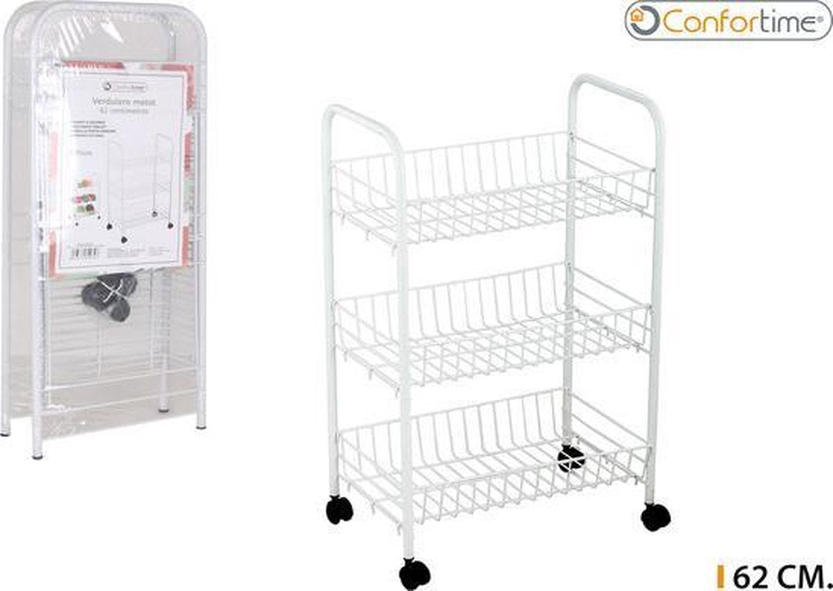 WITMETAAL 62cm GROENTEHANDELAAR 3pisos CONFORTIME