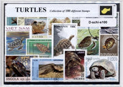 Schildpadden– Luxe postzegel pakket (A6 formaat) : collectie van 100 verschillende postzegels van schildpadden – kan als ansichtkaart in een A6 envelop - authentiek cadeau - cadeau - geschenk - kaart - zee -reptiel - zwemmen - schildpad - turtle