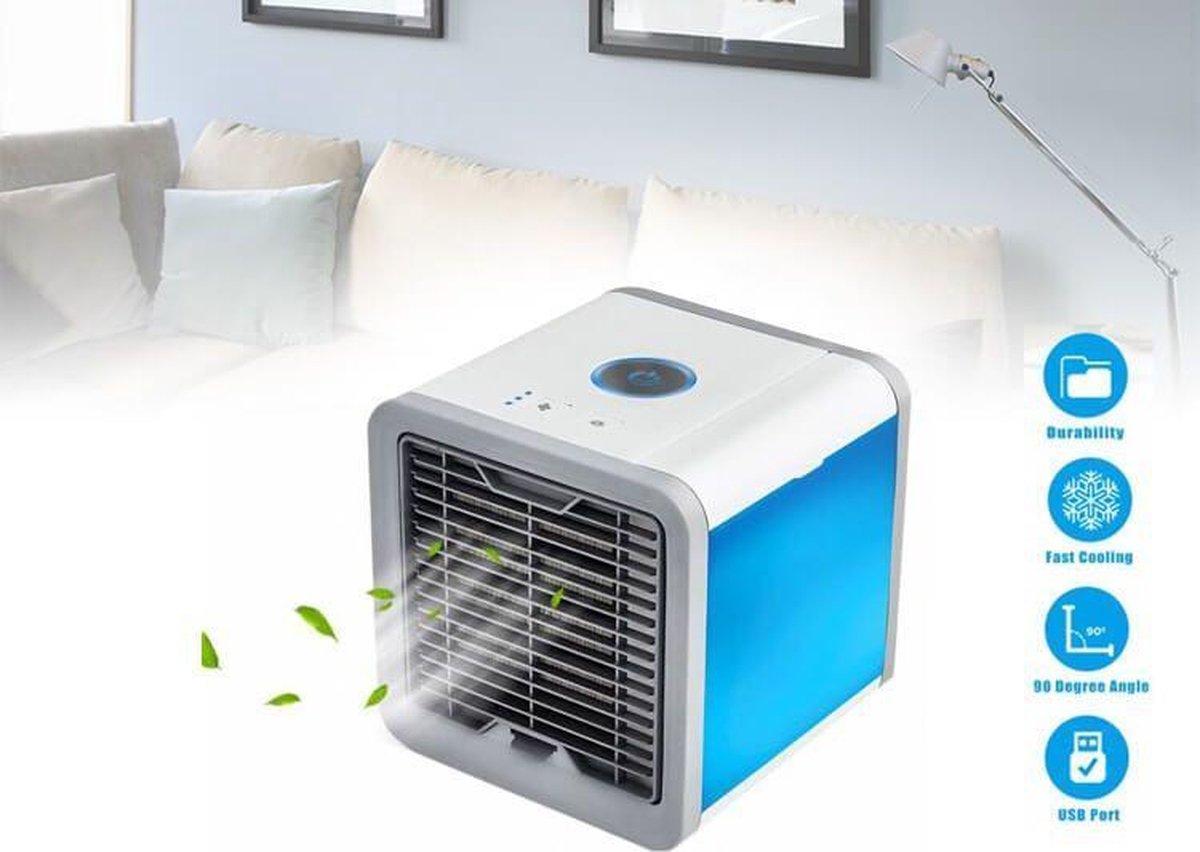 Fancylifestyle Luchtbevochtiger - Mini airco - Airco Ventilator - Wit en Blauw
